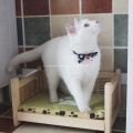 Washable Wood Rattan Cat Bed With Four Legs